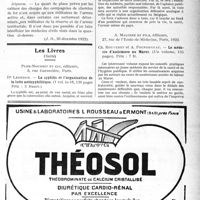 0052 - Page XLV-77 - Documents officiels. Réponses des Ministres aux questions des Parlementaires. Pas de voyage à quart de place pour les médecins des gendarmes / Les Livres, (Suite). La syphilis et l’organisation de la lutte antisyphilitique, par Dr Leredde, Plon-Nourrit et Cie, éditeurs, Paris / Le médecin d’assistance au Maroc, par Ch. Bouveret et A. Pouponneau, A. Maloine et Fils, éditeurs, Paris, 1922
