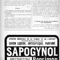 0063 - Page 92-XII - Correspondance. Le contrôle médical des porteurs de passeports sanitaires / L'échange des permis de circulation des automobiles