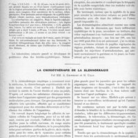 0079 - Page 122 - Partie scientifique. Travaux originaux. La syphilis héréditaire dans la pratique médicale, (Suite — 12èarticle). Syphilis et affections de l’appareil respiratoire. Syphilis et tuberculose, par le Dr Leredde / La chimiothérapie de la blennorragie, par MM. A. Grimbert et M. Uzan