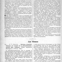 0089 - Page 136 - Partie scientifique. L’actualité scientifique. Les Congrès. XVIe Congrès Français de médecine, (12-14 octobre 1922). Eléments de diagnostic des ulcères de l’estomac et du duodénum, rapporteurs : MM. C. Saloz, A. Cramer et G. Mopper / Les Thèses. Quelques remarques cliniques sur l’emploi de la phényléthylmalo-nylurée dans l’épilepsie, par Dr P. Ferrand (Dijon, imprimerie Bernigaud et Privât, 1922)