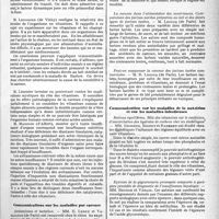 0136 - Page 213 - Partie scientifique. L’Actualité Scientifique. Les Congrès. XVIe Congrès de médecine (Suite). Communications sur le tube digestif / Communications sur les maladies par carence / Communication sur les maladies de la nutrition et sur les maladies infectieuses