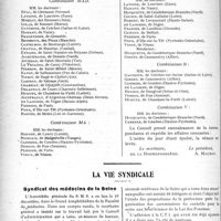0147 - Page 234 - Partie professionnelle. Comptes rendus, documents, pièces officielles…. Le concours médical et ses filiales. Mutualité familiale du corps médical français. Réunion du Conseil d’Administration / La vie syndicale. Syndicat des médecins de la Seine