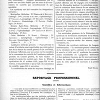 0149 - Page 236 - Partie professionnelle. Comptes rendus, documents, pièces officielles…. La vie syndicale. Fédération des Syndicats médicaux de l’Hérault / Reportage professionnel. Nouvelles et Informations. Hôpital Bretonneau
