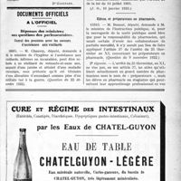 0154 - Page XLIII-243 - La cure d’altitude / Documents officiels. A l'officiel. Réponses des ministres aux questions des parlementaires. Cumul des pensions avec les secours d’assistance aux vieillards / Elèves et préparateurs en pharmacie