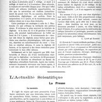 0175 - Page 272 - Partie scientifique. Travaux Originaux. Thérapeutique. Digitale / L’Actualité Scientifique. La Presse. La cacosmie [(Journ. des Prat, 25 novembre 1922)]