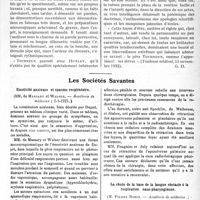 0178 - Page 279 - Partie scientifique. L’Actualité Scientifique. La Presse. Frédéric Tourneux [(Toulouse médical, 15 novembre 1922)] / Les Sociétés Savantes. Emotivité anxieuse et spasme respiratoire, (Académie de médecine ; 2-1-1923) / Radiothérapie dans la rétraction de l’aponévrose palmaire, (Académie de médecine ; 2-1-1923) / La chute de la base de la langue obstacle à la respiration naso-pharyngienne, (Académie de médecine ; 2-1-1923)