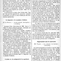 0179 - Page 280 - Partie scientifique. L’Actualité Scientifique. Les Sociétés Savantes. La chute de la base de la langue obstacle à la respiration naso-pharyngienne, (Académie de médecine ; 2-1-1923) / Le diagnostic de la maladie d’Addison, (Société médicale des hôpitaux ; 1-12-1922) / A propos de la contagiosité de la coqueluche, (Soc. médicale des hôpitaux ; 1-12-1922) / Plagiocéphalie chez les nourrissons, (Soc. médicale des hôpitaux 1-12-1922)