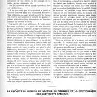 0191 - Page 302 - Partie professionnelle. Travaux Originaux. Le paiement direct dans la mutualité / La capacité du diplôme de docteur en médecine et la multiplication des certificats spéciaux, Docteur Lop Marseille