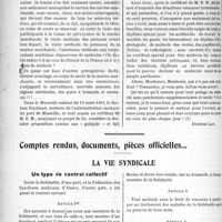 0197 - Page 310 - Partie professionnelle. Travaux Originaux. La capacité du diplôme de docteur en médecine et la multiplication des certificats spéciaux, Docteur Lop Marseille / Comptes rendus, documents, pièces officielles…. La vie syndicale. Un type de contrat collectif