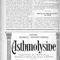0275 - Page 424-VIII - Correspondance. Accident de battage / Ablation d’un doigt chez un blessé du travail