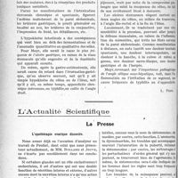 0291 - Page 448 - Partie scientifique. Travaux Originaux. L'hypokinèse intestinale et ses conséquences, d’après F. X. Mayr [L. Pron] / L’Actualité Scientifique. La Presse. L’opothérapie ovarique dissociée [(Rev. internat. de méd. et de chir, novembre 1922)]