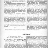0299 - Page 464 - Partie scientifique. L’Actualité Scientifique. La Thérapeutique spécialisée. Le traitement des infections urinaires / Les livres. Au lit du tuberculeux. Des animaux réfractaires à l’homme. Méthode d’immunisation artificielle, par Dr F. Barbary, A. Maloine et Fils, éditeurs, Paris