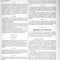 0310 - Page 485 - Partie professionnelle. Comptes rendus, documents, pièces officielles.... La vie syndicale. Projet de règlement de l’A. M. G. dans les Deux-Sèvres / Syndicat des Ardennes