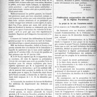 0311 - Page 486 - Partie professionnelle. Comptes rendus, documents, pièces officielles.... La vie syndicale. Syndicat des Ardennes / Fédération corporative des médecins de la région Parisienne