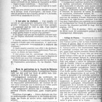 0315 - Page 490 - Partie professionnelle. Reportage professionnel. Nouvelles et Informations. Clinique obstétricale Baudelocque / Il faut aider les étudiants / École de puériculture de la Faculté de Médecine de Paris / Collège de France