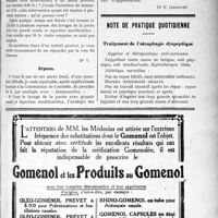 0322 - Page XLIX-499 - Correspondance. Application du tarif Maginot. Abcès froid / Note de pratique quotidienne. Traitement de l’aérophagie dyspeptique