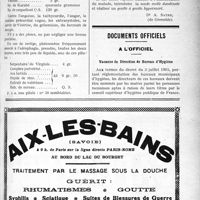 0324 - Page LI-501 - Note de pratique quotidienne. Traitement de l’aérophagie dyspeptique / Documents officiels. A l’officiel. Vacance de Direction de Bureau d’Hygiène