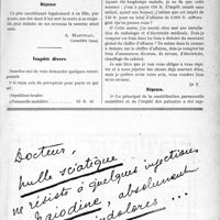 0332 - Page IX-513 - Correspondance. Déduction du revenu d'une rente faite à un enfant / Impôts divers