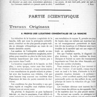 0339 - Page 522 - Propos du jour. A propos de l’orientation du Syndicalisme / Partie scientifique. Travaux Originaux. A propos des luxations congénitales de la hanche [Dr Raphaël Massart]