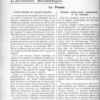 0345 - Page 532 - Partie scientifique. Travaux Originaux. Les documents du praticien. Bismuth et syphilis / L'Actualité Scientifique. La Presse. L'action diurétique des composés mercuriels [(Presse méd, 16 décembre 1922)] / Méningite cérébro-spinale méningococcique et son traitement [(Gaz. des Sc. méd. de Bordeaux)]