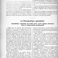0351 - Page 544 - Partie scientifique. L'Actualité Scientifique. Les Congrès. XVIe Congrès Français de médecine (Suite). Traitement préventif et curatif des maladies par carence, rapport de MM. E. Weill et G. Mouriquand / La Thérapeutique spécialisée. Conditions requises de l’iode pour qu’il agisse utilement dans la tuberculose pulmonaire