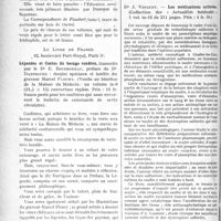 0353 - Page 546 - Partie scientifique. L'Actualité Scientifique. Les Livres. Légendes et Contes du bocage vendéen, Le Livre de France, Paris 5e / Les médications sulfurées, par Dr J. Vincent, J. -B. Baillière et fils, Paris, 1922
