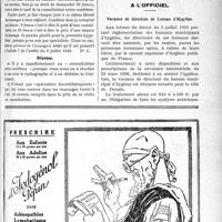 0432 - Page XLVII-673 - Correspondance. Application du Tarif Breton. Consultation entre confrères / Documents officiels. A l’officiel. Vacance de direction de Bureau d’Hygiène