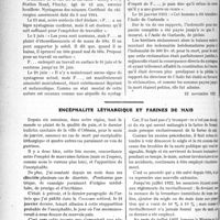 0455 - Page 706 - Partie scientifique. Travaux Originaux. Maladies professionnelles. La névrose nystagmique généralisée, syndrome de la vagotonie [J. Noir] / Encéphalite léthargique et farines de mais