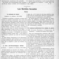 0460 - Page 717 - Partie scientifique. L’Actualité Scientifique. La Presse. Les méthodes actuelles de prophylaxie contre la diphtérie [(Bull. Méd, 30 déc. 1922)] / Les Sociétés Savantes. Paris. Le centenaire de Jenner, (Académie de médecine, 23-1-1923) / Le sérum anti-blennorrhagique Stérian, (Académie de médecine, 30-1-1923) / Le rendement professionnel des malades de guerre, (Académie de médecine, 30-1-1923)