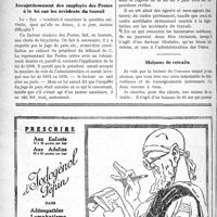 0497 - Page 774-VI - Correspondance. L’ordre est nécessaire dans nos sociétés / Assujettissement des employés des Postes à la loi sur les accidents du travail / Maisons de retraite