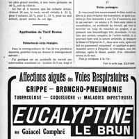 0503 - Page 780-XII - Correspondance. Rente des ayants droit d’une victime du travail / Application du Tarif Breton. Extraction de corps étrangers / Visites prolongées