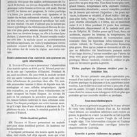 0518 - Page 809 - Partie scientifique. L’Actualité Scientifique. Les Sociétés Savantes. Lyon. Société nationale de médecine et des sciences médicales. Prostatectomie chez un malade ayant subi antérieurement un forage de la prostate / Pathogénie du syphilome ano-rectal / Récidive abdominale d’un cancer du sein quatorze ans après intervention / Ulcère duodénal perforé / Injection intra-véineuse de sérum glucosé dans la néphrite aiguë / Ulcère peptique du jéjunum récidivé pour la troisième fois / Coxa vara bilatéral grave / Synovite à grains riziformes du poignet