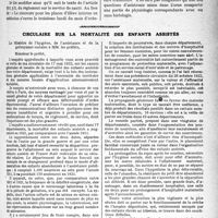 0536 - Page 839 - Partie professionnelle. Comptes rendus, documents, pièces officielles…. (C. t. I). Le nouveau règlement des concours de l’internat des hôpitaux de Paris / Circulaire sur la mortalité des enfants assistés