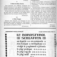 0543 - Page 848-XLVI - Correspondance. Les médecins exempts de la taxe de séjour. A Saint-Gervais-les-Bains / A Brides-les-Bains (Savoie) / A Vittel (Vosges) / Notes de médecine pratique. Médicaments nuisibles aux femmes enceintes et aux nourrices