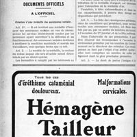 0547 - Page 852-L - Jurisprudence médicale. Honoraires médicaux. Responsabilité des maîtres pour soins donnés à leurs domestiques / Documents officiels. A l’officiel. Création d’une médaille des assurances sociales