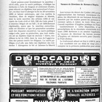 0651 - Page 1008-L - Jurisprudence. Exercice illégal de la médecine. Constitue le délit d’exercice de la médecine le fait de prendre part habituellement au traitement des malades / Documents officiels. A l'officiel. Vacance de Directions de Bureaux d’Hygiène