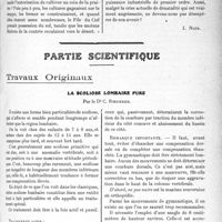0666 - Page 1029 - Propos du jour. Le problème de la dépopulation [J. Noir] / Partie scientifique. Travaux Originaux. La scoliose lombaire pure, par le Dr C. Roederer. Traitement actif