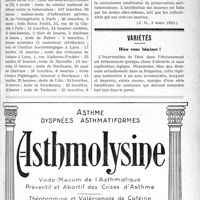 0716 - Page LV-1105 - Documents officiels. Questions parlementaires et réponses ministérielles. Les écoles d’infirmières visiteuses / Variétés. Dieu vous bénisse ! [Dr Déléon]