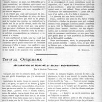 0762 - Page 1175 - Partie professionnelle. Comptes rendus, documents, pièces officielles…. Mutualité familiale. La propagande / Travaux Originaux. Déclaration de mort-né et secret professionnel, par le Docteur Tronchon