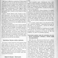 0812 - Page 1247 - Partie scientifique. L’Actualité Scientifique. Les Sociétés Savantes. Lyon. Société médicale des hôpitaux. Tuberculose rénale fermée à forme de néphrite chronique hypertensive / Paraplégie suraiguë par anémie de la moelle / Hypertension, fibromes utérins, castration / Maladie de Basedow. Intervention / Un cas de « tick paralysis » / Tuberculose caséeuse totale des surrénales avec syndrome d’insuffisance surrénale à marche rapide sans pigmentation