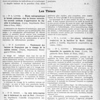 0814 - Page 1251 - Partie scientifique. L’Actualité Scientifique. Les Livres. La pratique du traitement des tumeurs blanches, par Dr Bufnoir, Maloine et Fils, éditeurs, Paris 1923 / Les Thèses. Étude radiographique de l’arcade pubienne chez la femme enceinte. Une nouvelle méthode d’appréciation du diamètre bi-ischiatique, par Dr A. Lapiné. (Lyon, Imprimerie Bosc frères et Riou, 1922) / Traitement des fractures de Dupuytren par le vissage de la malléole interne, par Dr F. Ganimède. (Dijon, Imprimerie Bernigaud et Privât, 1922) / La cure hélio-marine dans le traitement du mal de Pott, par Dr R. Missir. (Montpellier, Imprimerie l’Abeille (Coopérative ouvrière, 1922) / Déformations professionnelles du squelette du tronc, par Dr L. Coupet. (Lyon, Imprimerie Bosc frères et Riou, 1922)