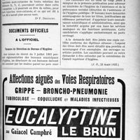 0830 - Page XLV-1275 - Correspondance. Application du Tarif Maginot. Injections sous-cutanées / Documents officiels. A l’officiel. Vacance de Direction de Bureau d’Hygiène