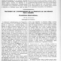 0858 - Page 1311 - Partie scientifique. Travaux Originaux. Séméiologie clinique. Les Ascites, par le Dr J. -P. Tourneux. Diagnostic étiologique / Traitement de l’hypertrophie de la prostate en une séance par 6 champs. Premières observations, Dr Ch. Guilbert