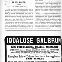 0899 - Page 1376-IV - Service de propagande du concours / Le sou médical. Les services qu’il rend