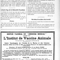 0942 - Page XXXI-1439 - Correspondance. Obligations fiscales des cliniques médicales / La limite d’âge de la Mutualité Familiale / Révision d’accident du travail