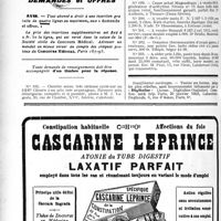 0951 - Page 1452-IV - Office de Renseignements du « Concours » / Demandes et offres