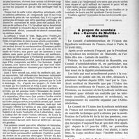 0962 - Page 1469 - Propos du jour. L’Ordre des Médecins [Dr Aversenq] / A propos du scandale des « Carnets de Mutilés » de Marseille