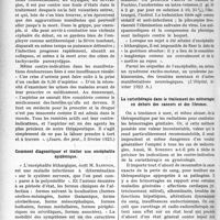 0979 - Page 1496 - Partie scientifique. L’Actualité Scientifique. La Presse. Les contre-indications de l’aspirine [(Journ. des prat. 3 février 1923)] / Comment diagnostiquer et traiter une encéphalite épidémique [(L’Hôpital, février 1923 A)] / La curiethérapie dans le traitement des métrorragies en dehors des cancers et des fibromes [(Paris méd, 3 février 1923)]