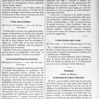 0984 - Page 1503 - Partie scientifique. L’Actualité Scientifique. Les Sociétés Savantes. Méningite tuberculeuse apparemment guérie depuis 5 mois, (Soc. méd. des hôp. 23-2-1923) / L’huile iodée en clinique, (Soc. méd. des hôp ; 23-2-1923) / L’action antisyphilitique des arsenicaux, (Soc. méd. des hôp ; 23-2-1923) / Sur le traitement arsénobenzolique par voie buccale, Soc. méd. des hôp, 2-3-1923) / L’acide picrique dans le zona, (Soc. de Thérapeutique, 14-3-23) / Toulouse. Société de Médecine. La protection de l’enfant à Barcelone / Trois observations de méningite