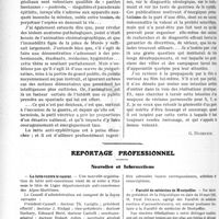 1001 - Page 1530 - Partie professionnelle. Travaux Originaux. Chronique de la mutualité. La lutte anti-vénérienne par le film. Documents sur le fléau syphilitique et ses conséquences individuelles et sociales [G. Duchesne] / Reportage Professionnel. Nouvelles et Informations. La lutte Contre le cancer / Faculté de médecine de Montpellier